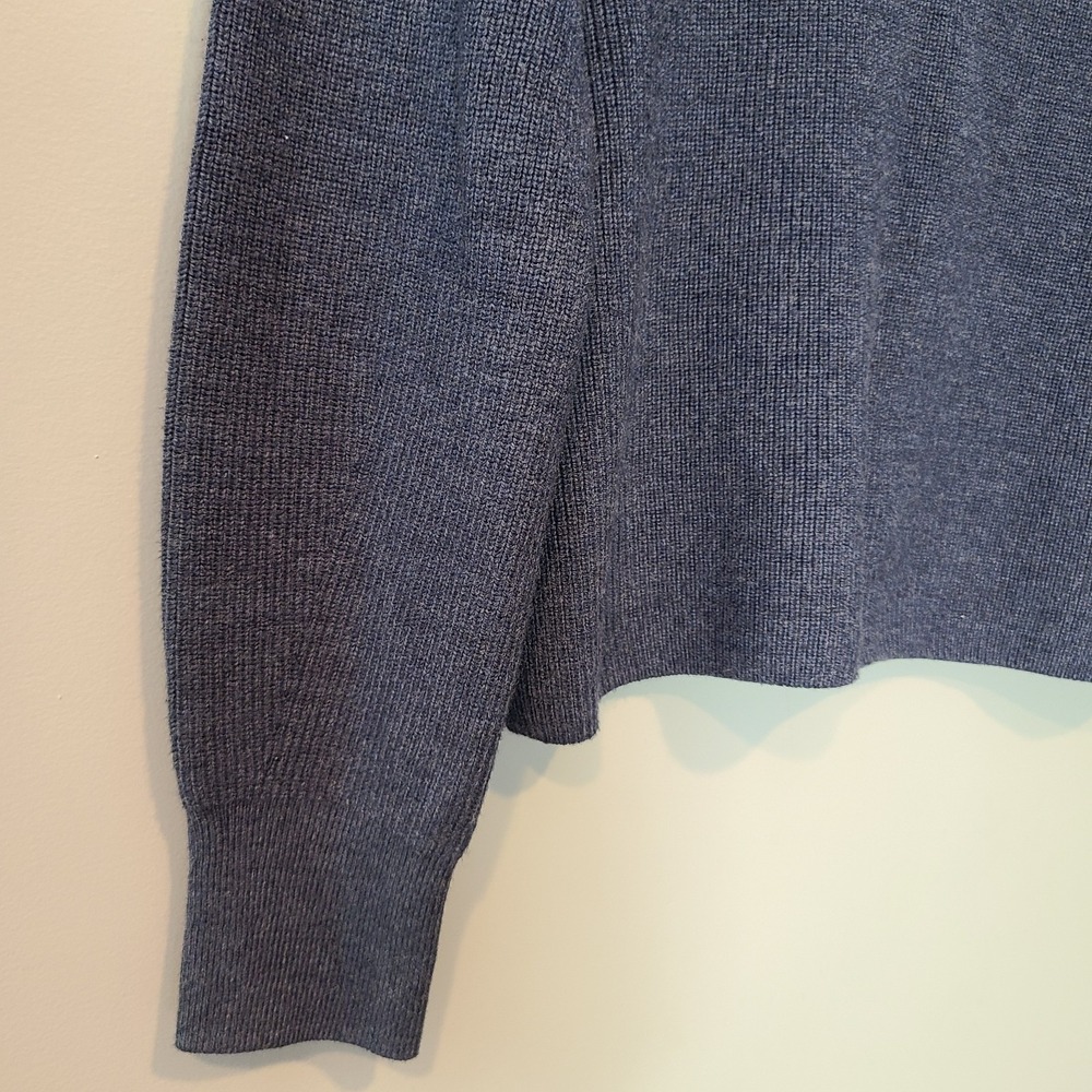 Lululemon Merino Wool-Blend Rib Turtleneck Sweater Size 8 Crop Blue Minimalist - Picture 3 of 9